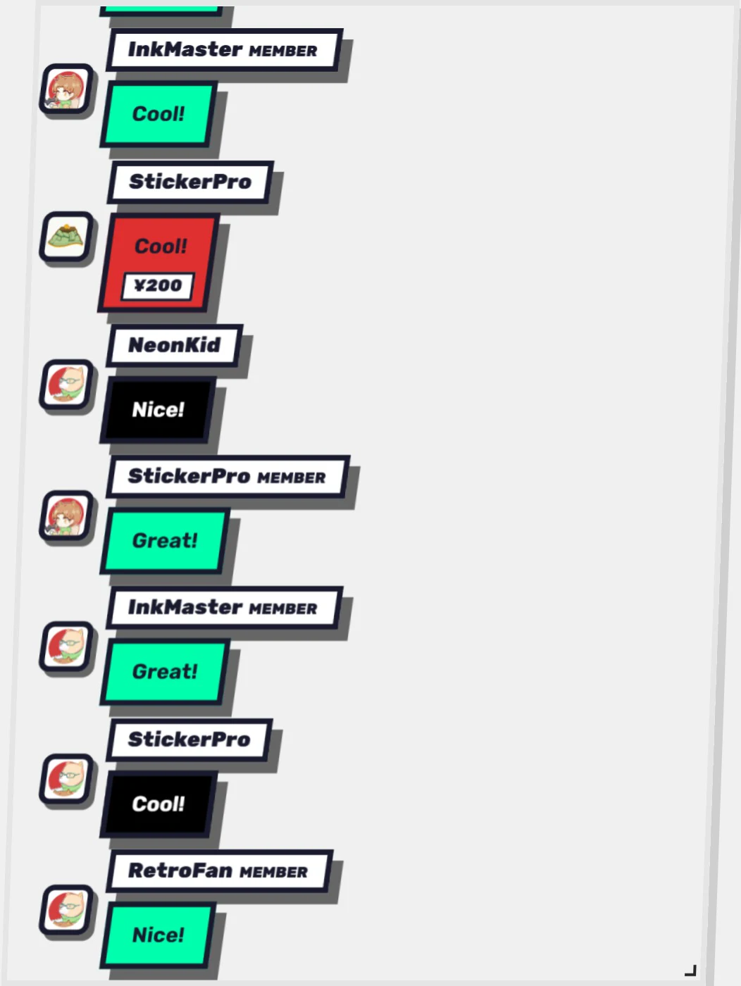 Ink Sticker | YouTube & Social Stream Chat CSS - Doodlekuma