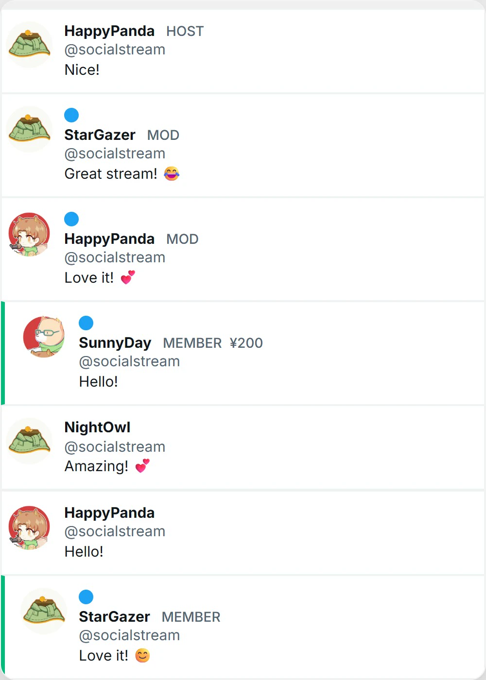 Twitter/X Style | YouTube & Social Stream Chat CSS - Doodlekuma